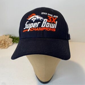 New Era Denver Broncos Super Bowl Champions Navy Blue Baseball Hat Adjustable